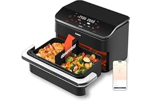 ‎COSORI COSORI Heißluftfritteuse 2 Kammern, Dual Blaze TwinFry 10L Airfryer, mit 4 Heizrohren und flexiblen Kammern, gleichmäßige Hitzeverteilung, Temperatur bis 240 Grad C, Schwarz