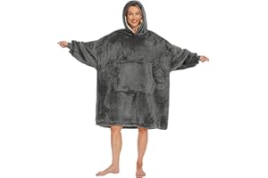Gentlewarm Oversize Felpa Coperta Con Maniche E Tasca Grande Sherpa Pile Coperta Indossabile Calda Felpa Con Cappuccio Invernale Per Adulti, Donna, Uomo E Adolescenti