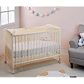 Amazon Brand - Solimo Mosquito Net for Cot/Crib with Zipper Opening for Easy Access to Baby | Ideal for Large Size Crib | Siz