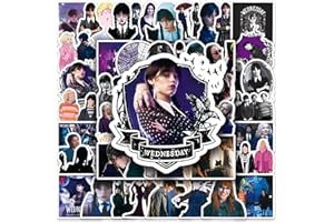 AUCEKO 50 Stück Wednesday Aufkleber Pack Wednesday Sticker Set wasserdichte Vinyl Sticker für Laptop Kinder Autos Motorrad Fahrrad Skateboard Gepäck Koffer Computer Aufkleber Graffiti Decal