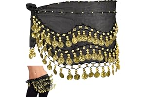 Taricor Pañuelo Danza del Vientre, Bufanda para Danza del Vientre Ferroso, Cinturón Danza del Vientre Mujer mit 128 Monedas de Oro