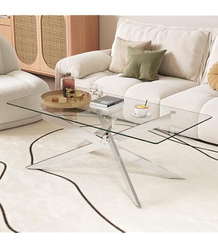 Table D'Appoint Élégante Carini - Acier Inox & Verre Trempé, Design Moderne Rond, L 40 Cm X H 47 Cm X P 40 Cm, Parfait Pour Salon