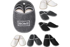 JEMIDI Buty dla gości, zestaw 6 szarych pantofli gościnnych, wygodne i antypoślizgowe, 6 par kapci, szare, uniseks