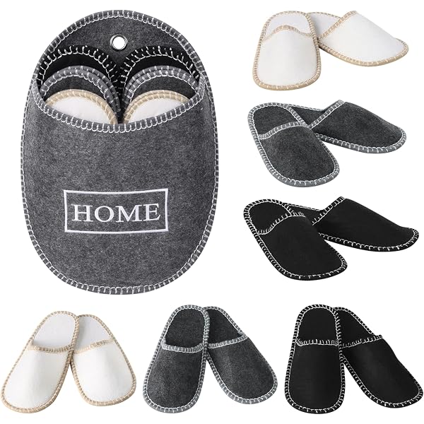 Pantuflas Invitados 6 Pares - Tallas 36-45, Suela Antideslizante, Lavables