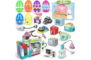 Hoarosall Ostergeschenke Kinder 12 Stück Ostereier Zum Befüllen mit Bausteine für Haushaltsgeräte Ostereier Plastik 8,5cm*6cm für Ostereier Deko Partygeschenk Ostereiersuche Osterkörbchenfüller