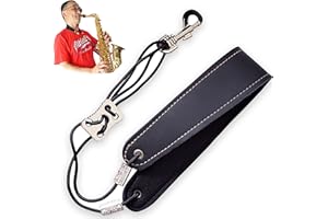 KUKYO Saxophone Neck Strap Professional Saxophone Harness Leather Padded Soft Neck Sling For Baritone Alto Tenor Soprano,Good for serious saxophone player. gift