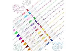 GYTERA 12 Pcs Curve Highlighter Pen Set, Zodiac Sign Design Curved Pens for Little Artist, Dual Tip Marker Pens for Kids, Highlighters Assorted Colors Pen for Journaling Drawing Note Art School Supplies