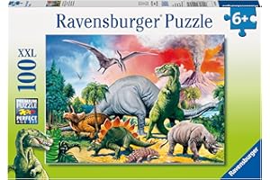 Ravensburger Kinderpuzzle - 10957 Unter Dinosauriern - Dino-Puzzle für Kinder ab 6 Jahren, mit 100 Teilen im XXL-Format