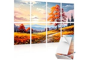 TONOR 8 Pack Art Acoustic Panel, Pannelli Murali Autoadesivi, 48"X32" Pannelli Fonoassorbenti, Pannelli Insonorizzati Decorativi, Trattamento Acustico per Studio, Ufficio, Casa, Boschetto di aceri