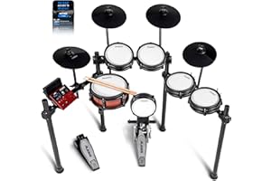 Alesis Nitro Pro XL Electric Drum Kit with Dual Zone Quiet Mesh Pads, 500+ Authentic BFD Sounds, Bluetooth, Drumeo, USB MIDI