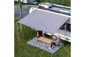 Dulepax Awning Caravan Awning with Piping, Car Camping Awnings, 3000 mm Waterproof and UV-Resistant, Suitable for SUVs, Vans and Motorhomes, 3.5 m x 2.45 m