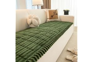 FASCINATDECO Thick Sofa Covers Washable - Soft Corduroy Sofa Cover 2 3 4 Seater, Non-Slip Couch Cover, Sofa Cushion Covers Sofa Slipcovers Furniture Protector for Living Room (Dark Green, 70x150cm)