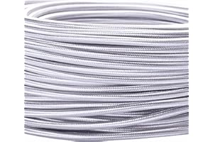 ORION LIGHTSTYLE Cavo tessile per lampade, 3 fili, 3x 0,75 mm², cavo elettrico con conduttore di terra, accessori per lampada (5m, Argento)