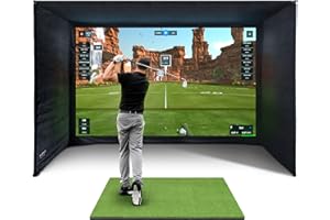 SimSpace Boîtier de simulateur de Golf avec écran de Projection d'impact, Utilisation avec Tous Les simulateurs et moniteurs de Lancement de Golf.