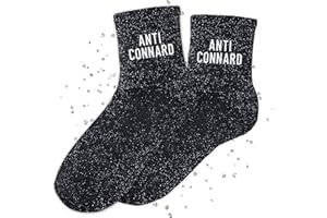 MASSA Chaussettes Paillettes - Taille Unique - Connasse, Bichette, Chaton, Bad Bitch, Patate, Casse Couilles, Blondinette, Brunette, Anti Connard, Tana - Chaussettes à Paillettes