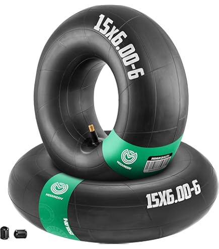 Heavy Duty 15x6.00-6 Butyl Inner Tubes with TR-87 Bent Valve Ste