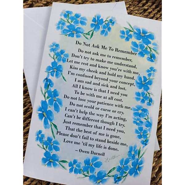Forget-me-not A4 print - Dementia/Alzheimer's poem 'Do Not Ask Me To  Remember' Watercolour painting. Unframed. : Amazon.co.uk: Handmade Products
