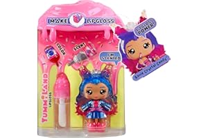 Yummiland Lip Gloss Poupée - Roxie Crystal Candy - Inclut le Kit DIY Lip Gloss, Convient aux Enfants de 4 Ans et Plus