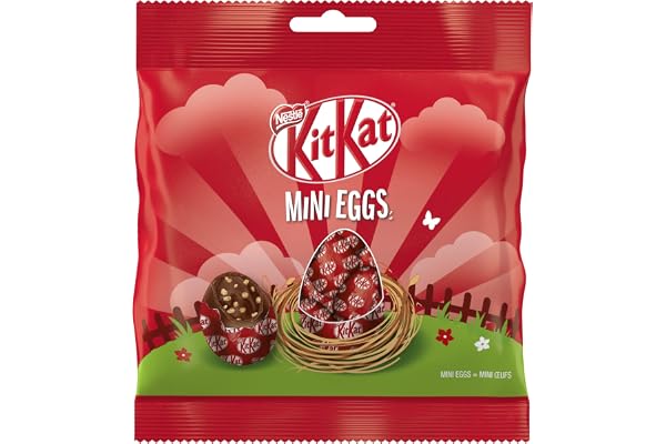 NESTLÉ KITKAT miniägg, små chokladägg gjorda av mjölkchoklad med krämig fyllning och krispiga bitar, 1-pack (1 x 90 g)