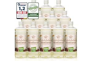 KieselGreen Bioethanol 12 x 1 Litre with Fragrance for Ethanol Fireplace, Many Varieties - Bio Ethanol as Room Fragrance in Many Fragrances - Perfume for Bio Ethanol Fireplace Indoor or Bioethanol
