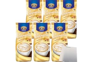 Krüger Family Lot de 6 sachets de crème pour cappuccino et caramel 6 x 500 g + bloc usy