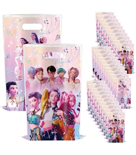 4 sachets en papier - 16 x 22 cm - KPop Demon Hunters™ - Jour de Fête - KPop Demon Hunters - Top Licences