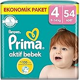 Prima Bebek Bezi Aktif Bebek 4 Beden 54 Adet Fırsat Paketi