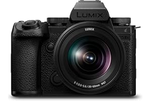 Panasonic LUMIX DC-S5M2XKE Spiegellose Vollformatkamera mit LUMIX S-R2060 20-60mm F3.5-5.6 Objektiv, 4K 60p & 6K 30p unbegrenzte Aufnahme, Flip Screen, WLAN, Hybrid-Phasen-AF, DMW-BLK22 Akku, Schwarz