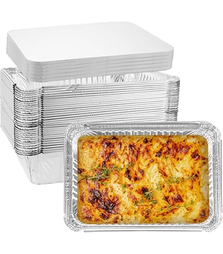 LDHHYH Aluschalen Mit Deckel 60 Stück 1000ml - Grillschalen Für Backen & Grillen