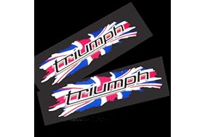 ! Triumph union flag REFLECTIVE design graphics decals stickers x 2 small FLAT COLOUR