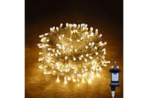 Gresonic gresonic100/200/300/400LED Fairy Lights,8 Modes Timer String for Bedroom Plug in,Warm White Outdoor Garden Mains Powered Waterproof Christmas for Party(400LED,8 Modes Warm White)