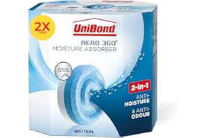 UniBond AERO 360° Moisture Absorber Neutral Refill Tab, ultra-absorbent and odour-neutralising, for AERO 360° Dehumidifier, Condensation Absorbers, Twin Pack (2 x 450g)