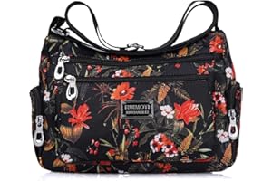 NOTAG Torby crossbody dla kobiet nylonowa torba na ramię kwiatowe torebki i torebki z wieloma kieszeniami (HH)