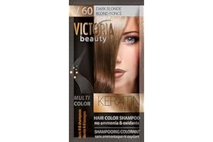 VICTORIA BEAUTY Lot de 6 shampooings colorants - Traitement kératine - Sans ammoniaque (Blond foncé)