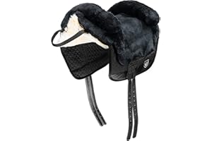 Werner Christ Fellsattel IBERICA Plus baumloser Lammfellsattel im spanischen Stil, Bare-Back-pad, Pferde-Sattel aus echtem Lammfell in Gr. Warmblut, Fell in anthrazit