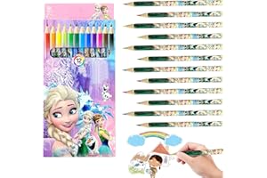 ‎PELLINCH Pellinch Eiskönigin Buntstifte,12 Farbstifte Colour für Kind Erwachsene, Kindermalstifte mit 12 Verschiedenen Farben Zeichnen Kinder Bastelset Malen Stifte Schulbelohnungsschüler,Geburtstagsfeiern