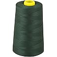 OVERLOCKING THREAD - OVERLOCKER THREAD - POLYESTER - SEWING THREAD - 4 X 5000 YARD SPOOLS - LARGE COLOUR SELECTION INCLUDING: BLACK WHITE RED BLUE CREAM NAVY PURPLE PINK GREEN GREY BROWN OLIVE SKY GOLD (BOTTLE GREEN 492)