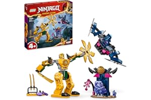 LEGO NINJAGO Arin’s Battle Mech, Action Figure Ninja Toy for 4 Plus Year Old Boys, Girls & Kids, Dragons Rising Set with Arin Minifigure and Mini Katana Sword Accessory, Action Toys, Gift Idea 71804