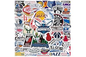 QRTSAP NBA Basketball Stickers New Team Logo (50 piezas) National Basketball Association All 30 Teams Collection Vinyl Decals
