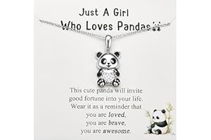 Shuxin Panda Gifts for Women, Silver Panda Necklace for Girls, Birthday Christmas Graduation Gifts for Teenage Girls, Xmas Stocking Fillers