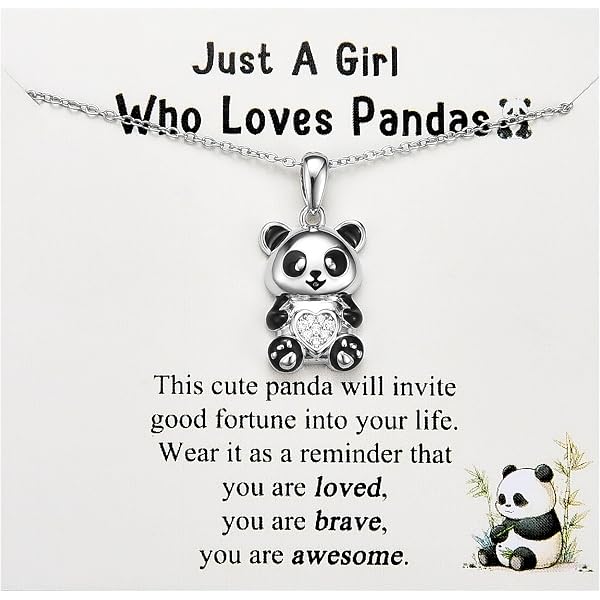 Collana con pinguino, porcellino d'India, fenicottero, panda rosso, ippopotamo, gatto, anatra, koala, orso, panda, axolotl, cardinale rosso, idea regalo, in argento Sterling 925, con pinguini che