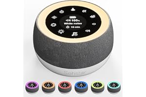 Sehstar máquina de ruido blanco Terapia de sonido para dormir al bebé&Adultos 22 Ruido Blanco/5 Yoga/5 α-Wave 7 Color/3 Brillo (Grey, medium)
