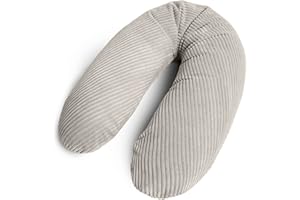 Amilian Coussin d'allaitement, taille XXL, 170 cm, pour grossesse et allaitement, coussin de positionnement, avec rembourrage et housse amovible, vert clair