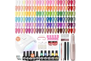 ‎VANREESA VANREESA U V Nagellack Set, Gelnägel Starterset mit Professioneller Elektrische Nagelfräser 35 Farben Gelnägel Set mit 48W U V/LED Nagellampe Rosa Orange Grün Maniküre Starter Kit Geschenk für Frauen