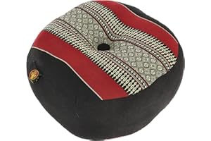 GURU SHOP Guru-Shop Cuscino da Meditazione Cuscino da Yoga, Cuscino da Sedile, Cuscino da Pavimento, Cuscino Decorativo - Rosso/nero, 18x30x30 cm, Cuscino per la Meditazione Cuscino per la Seduta