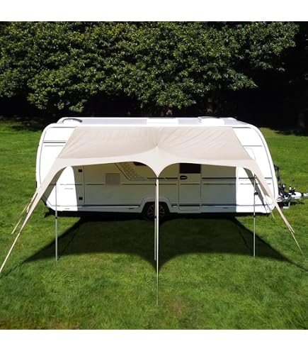 sonnensegel unico torino Reimo Tent Technology Sonnenvordach Mauritius M 4,60 x 3 m, 5/8 mm Keder inkl. Zwei Aufstellstangen Color:Dirt San Francesco Camping Village, bulli