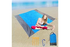 shallyong Koc plażowy, mata plażowa, 200 x 210 cm, odporny na piasek, wodoszczelny, na plażę, piknik