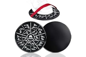 Amonax Suwaki rdzeniowe, dwustronne tarcze ślizgowe z paskami. Ab Gliders do ćwiczeń rdzeniowych fitness na siłowni i w domu, dwustronne suwaki siłowe pary ślizgowe do dywanu, drewna, podłogi