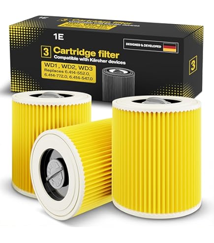 vhbw Cartridgefilters, 2 stuks, compatibel met Kärcher WD 1, WD 3.200, WD 3.300 M, WD 3.500 P, waszuiger-vervanging voor 6.414-552.0