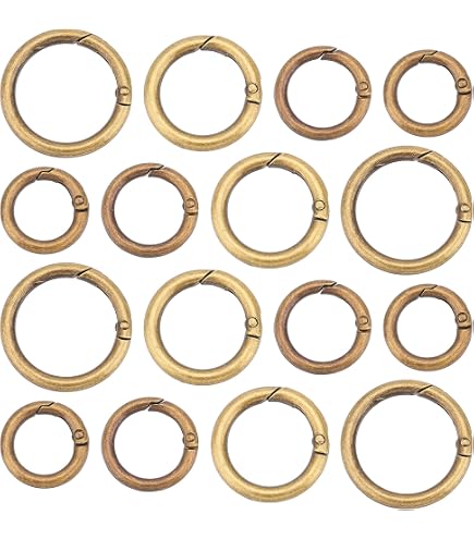 AMONIDA 5 Moschettoni Tondi In Lega Di Zinco Con Molla - Ganci Portachiavi Per Borsa, Zaino E Portamonete - Colore Nero Opaco - 2